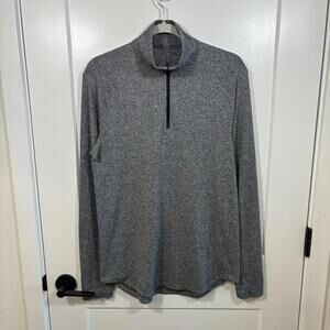 Lululemon Men's Heathered Grey 1/4 Quarter Zip Pullover Long Sleeve Top Size Med